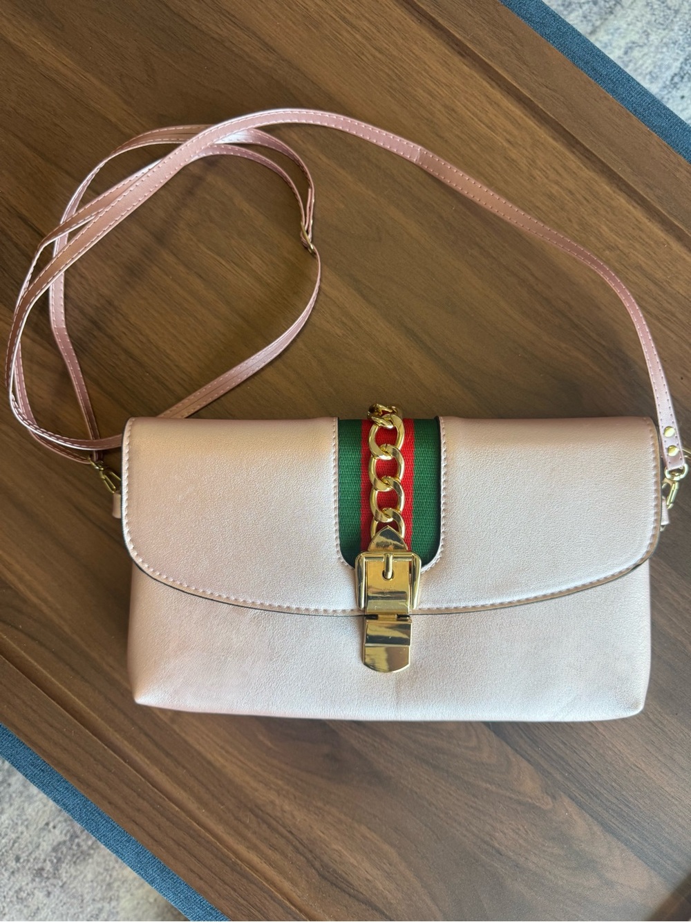 Women's Designer Inspired Pink Crossbody Bag